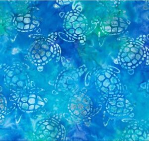 michael miller sea turtles, turquoise 12 yard bolt