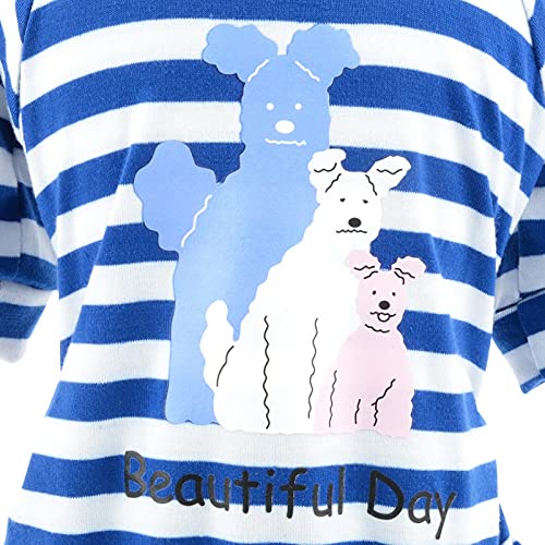 SMALLLEE_LUCKY_STORE Pet Striped Cotton Pajamas Pjs for Small Dogs Cats Boy Girl Puppy Pyjamas Jumpsuit Bodysuit Cute Doggies Pattern Indoor Sweater Shirt with Legs Yorkie Chihuahua Clothes