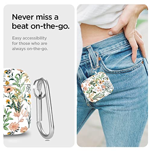 AirPods Case Flower, Olytop Cute Hard Ladybugs Women Apple Airpods 2 & 1 Cover Case Protective Shockproof iPods Cover Skin Girls with Keychain for Apple 2nd 1st Gen - Flower/Cactus
