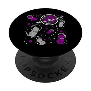 asexual cat in space asexual pride popsockets swappable popgrip