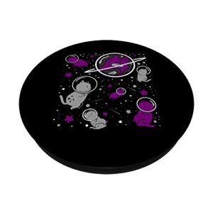 Asexual Cat in Space Asexual Pride PopSockets Swappable PopGrip