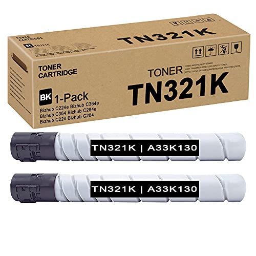 RUYY (Black,2 Pack) TN321K | A33K130 TN-321 Toner Cartridge Replacement for Konica Minolta Bizhub C224e C364e C284e C224 C284 C364 C364e Toner Kit Printer