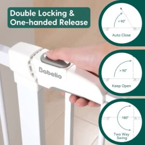 BABELIO Metal Baby Gate Dog Gate 29-48 Inch Extra Wide Pet Gate for Stairs & Doorways, Pressure Mounted Walk Thru Child Gate with Door, NO Need Tools NO Drilling, with Wall Cups