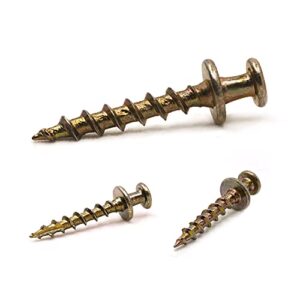 bear claw screw hanger gold - 30lb picture hooks - 4-in-1 hanging screws for d-rings, sawtooth, wire and keyholes - mounts in drywall and wood studs 30 pack