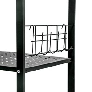 SPAXCEL 3-Tier Foldable Storage Shelves,No Assembly/No Tools Required,3 Tier Shelf,Metal Shelf Organizer,Black