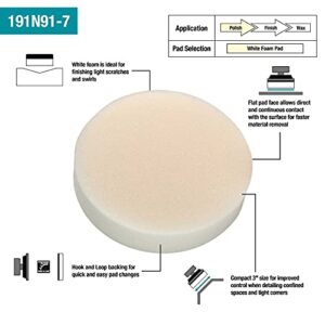 Makita 191N91-7 3" Hook and Loop Foam Polishing Pad, White