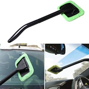 Fincos Car Window Cleaner, Windshield Glass Cleaner Tool, Care Cleaner kit with Washable Reusable Cloth and Detachable Handle for Auto Inside Glass Wiper Interior Accessories Car Cleaning Kit