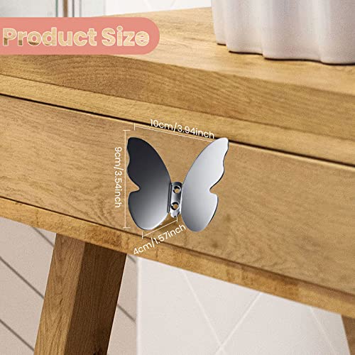 NUANNUAN Grey Creative Butterfly Coat Hook Wall Mounted Hanging Brass Decoration Porch Rack, Home Purses Clothes Hoodies Bath Towel Hangers for Bedroom Bathroom Office Closet Wardrobe Cupboard