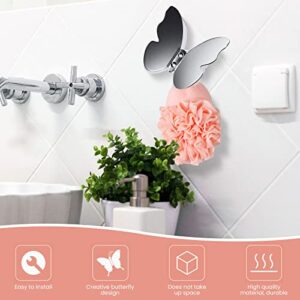 NUANNUAN Grey Creative Butterfly Coat Hook Wall Mounted Hanging Brass Decoration Porch Rack, Home Purses Clothes Hoodies Bath Towel Hangers for Bedroom Bathroom Office Closet Wardrobe Cupboard