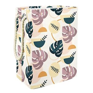 deyya waterproof laundry baskets tall sturdy foldable retro leaves print hamper for adult kids teen boys girls in bedrooms bathroom