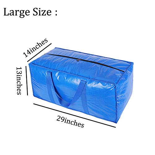 Heavy Duty Extra Large Storage Bags, Moving Bags, College Dorm Essentials, Extra Large Storage Bags for Moving Supplies, Christmas Decorations Storage, Double Zipper Design (Blue 8 pack)