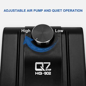 JEREPET 320GPH Aquarium Air Pump 8W Adjustable Quiet Oxygen Pump with 4 Outlet and Accessories Air Stone, Check Valve, Tube,for Up to 300 Gallon Fish Tank