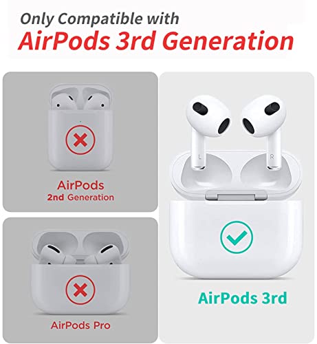 KEVKEEK Compatible with Airpods 3rd Generation Case for Men, Waterproof for AirPods 3 Case Cover Women,[Full-Body Drop Protection],[Double Secure Lock] Designed for Airpods Case 3rd Generation Black