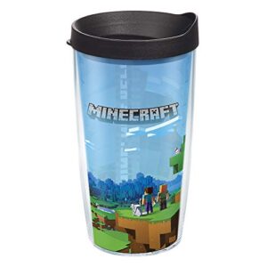 tervis minecraft cover art made in usa double walled insulated tumbler travel cup keeps drinks cold & hot, 16oz, classic