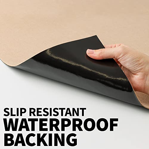 Zulay Kitchen Under Sink Mat - 24"x30" Slip-Resistant Under The Sink Mat Waterproof Design - Non-Adhesive, Trimmable Under Kitchen Sink Mat for Bathroom, Cabinets with Rubber Backing (Beige)