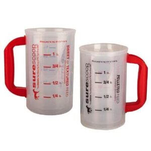 whirley drinkworks surescoop pelleted and sweet feed graduated measuring scoop for horses goats or sheep