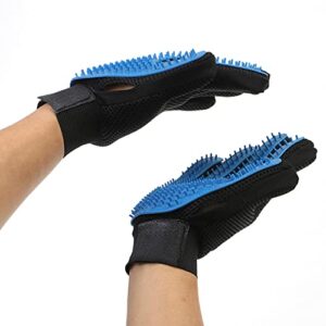 FEILIBI Pet Grooming Gloves for Efficient Hair Removal Long & Short Fur and Gentle Deshedding Brush and Massage for Dogs&Cat-(1Pair Left & Right Hand), 9 X 7 X 0.7inches