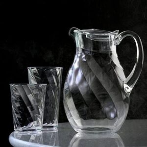 Amazing Abby - Bubbly Whirly - Acrylic Pitcher (72 oz), Clear Plastic Water Pitcher with Lid, Fridge Jug, BPA-Free, Shatter-Proof, Great for Iced Tea, Sangria, Lemonade, Juice, Milk, and More