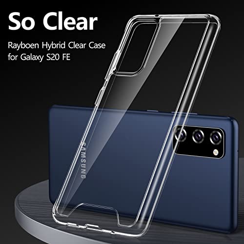 Rayboen for Samsung Galaxy S20 FE Case, Crystal Clear Designed Non-Slip Shockproof Protective Cover, Hard Plastic Back & Soft TPU Frame Thin Phone Case for Samsung Galaxy S20 FE 5G, 6.5 inch