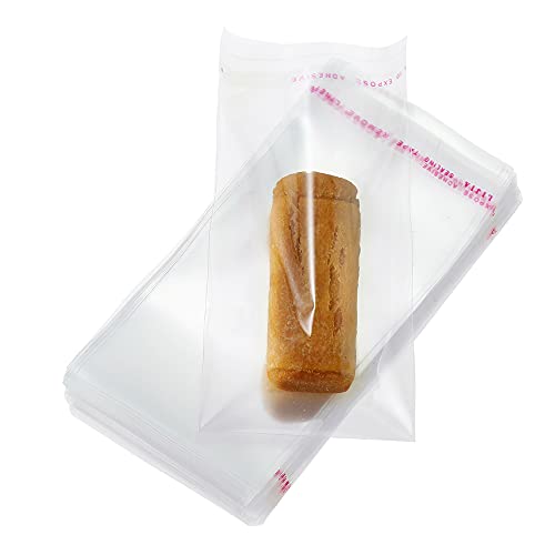 Macoota 200 Pcs 3" x 5" Thick 1.6 Mil Clear Self Sealing Resealable Cellophane Poly Bags Heavy-duty Adhesive Cello Plastic Bags Packaging Bakery Cookie Candy Candle Soap Prints Card Gift OPP Bag