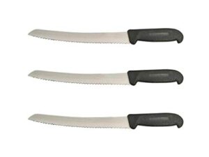 10 in. curved bread knife- cozzini cutlery imports - serrated - great for sandwiches (3 pack - 10" curved bread)