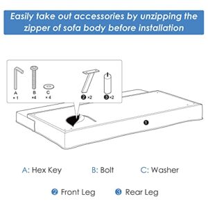 Giantex 3-Seat Convertible Sofa Bed, Sofa Bed w/ 3 Adjustable Angles, Line Fabric & High-Density Sponge, Durable Wood Frame &Sturdy Stainless-Steel Feet, Suitable for Living Room, Bedroom