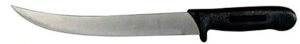10” breaking butcher knife - cimiter - curved blade black handle - cozzini cutlery imports (10" breaking knife)