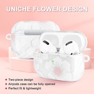 MOLOVA Airpods Pro Case Flower with Keychain Cute Floral Print Airpod Pro Protective Hard Case Cover for Apple Airpod Pro Charging Case LED Visible (Morning Glory)