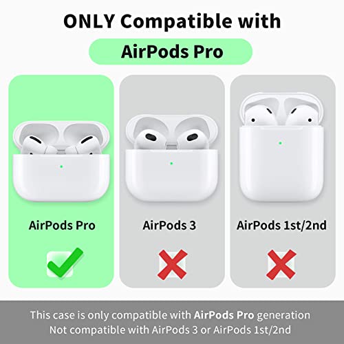 MOLOVA Airpods Pro Case Flower with Keychain Cute Floral Print Airpod Pro Protective Hard Case Cover for Apple Airpod Pro Charging Case LED Visible (Morning Glory)