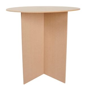 sswbasics 30 inch round wood display table - 250 pound weight capacity - medium density fiberboard - compatible with round tablecloths up to 88 inches - 2 part interlocking finger groove base