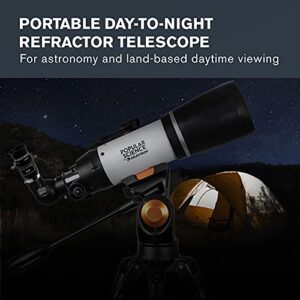 POPULAR SCIENCE AstroMaster 80mm – Portable Refractor Telescope – Ideal Telescope for Beginners – Bonus Digiscoping Smartphone Adapter and Bluetooth