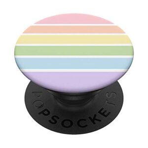 pastel aesthetic rainbow stripe cute popsockets popgrip: swappable grip for phones & tablets