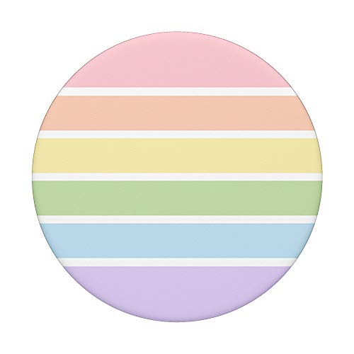 Pastel Aesthetic Rainbow Stripe Cute PopSockets PopGrip: Swappable Grip for Phones & Tablets