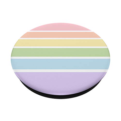 Pastel Aesthetic Rainbow Stripe Cute PopSockets PopGrip: Swappable Grip for Phones & Tablets