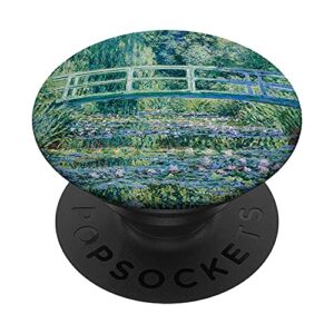 monet's water lilies and japanese bridge modern art painting popsockets swappable popgrip