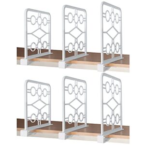 ezicozi set of 6 shelf dividers - closet shelf organizer with easy-clip attachment for wooden shelves in kitchen, bathroom, office, and laundry room