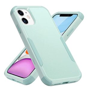 sansunto for iphone 11 case green, silicone durable protective cover case, shockproof heavy duty full body hybrid bumper case, drop protection defender for iphone 11 for women & men(green)