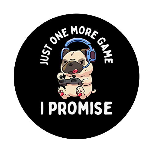 Gaming Pug Gamer Dog Lover Video Game Boys Girls Gift PopSockets PopGrip: Swappable Grip for Phones & Tablets