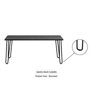 Lavish Home Coffee Table with Hairpin Legs, (L) 41.25” x (W) 19.5” x (H) 17.75”, Black