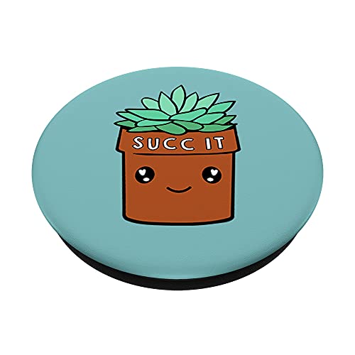 Succ It - Cute Succulent Plant Lovers Pun Gardening Theme PopSockets PopGrip: Swappable Grip for Phones & Tablets