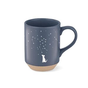 fringe studio celestial dog stoneware mug, 12 fl oz, navy, 429017