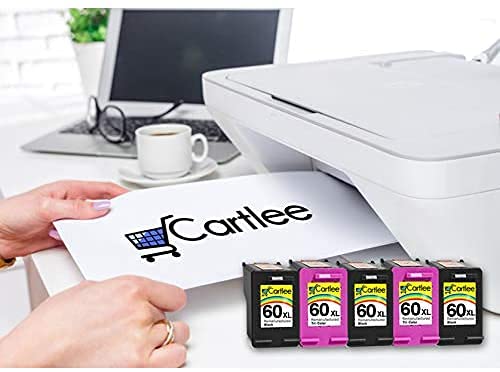 Cartlee Remanufactured Ink Cartridge 60XL 60 XL Replacement for HP Envy 100 110 120 Photosmart C4670 c4680 c4780 c4795 d110 Deskjet d2680 D2660 f2430 f4280 f4440 f4480 f4580 Printer (3 Black, 2 Color)