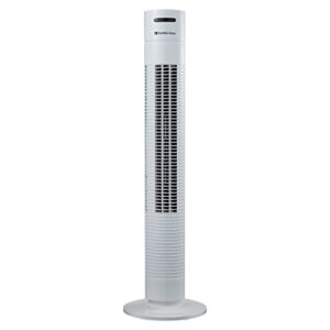 comfort zone cztf320wt 31” 3-speed oscillating tower fan with convenient top-mounted controls, perfect for office, desk or dorm room, white