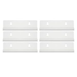 okuna outpost 6 pack clear acrylic shelf for vinyl record display, display wall shelves for storage, indoor home decor, 7 in.