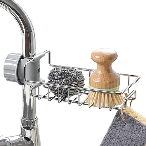 Adjustable Sink Drain Rack Sponge Storage Faucet Holder Soap Drainer Shelf Basket Organizer Kitchen Bathroom Accessories