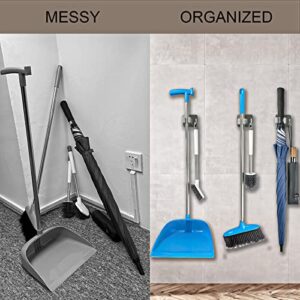 H S T Mop Broom Holder (2-Pack), No Drilling 304 Stainless Steel Broom and Mop Holder for Home, Kitchen, Storage Room