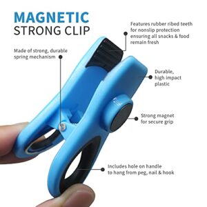 Chip Clips Magnetic for Food Bags - 10 Pcs Wanuata Strong Magnetic Clips Small, Snack Clip, Rubber Clips, for Fridge Magnetic Clip, Kitchen Storage, Bag Clips for Chips Magnetic