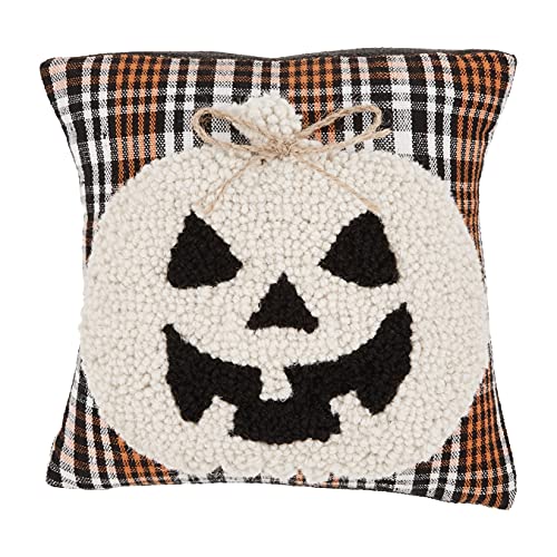 Mud Pie Halloween Mini Hook Pillow, Pumpkin