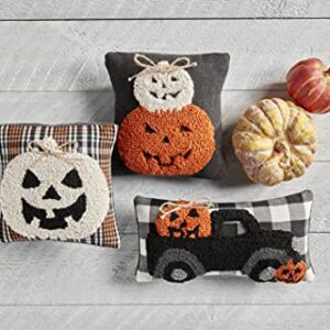 Mud Pie Halloween Mini Hook Pillow, Pumpkin