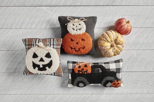 Mud Pie Halloween Mini Hook Pillow, Pumpkin